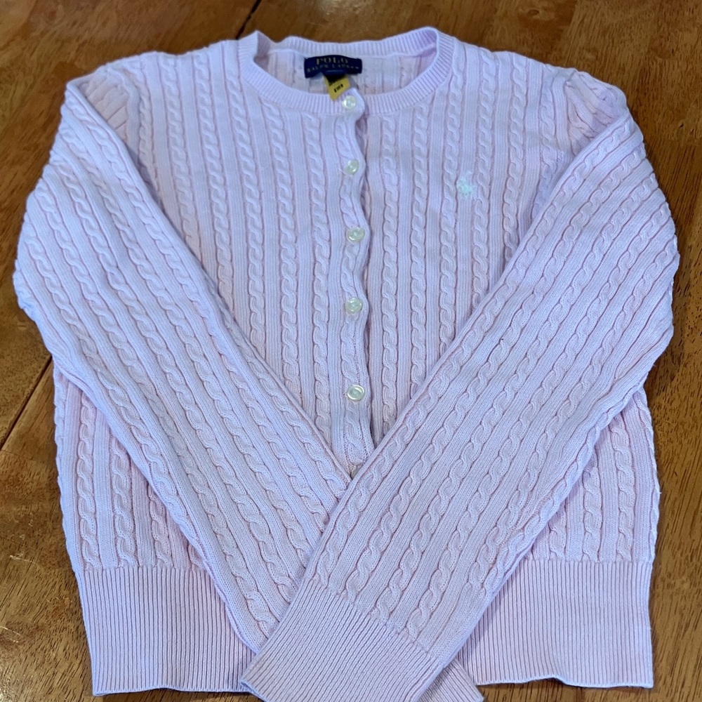 Polo Ralph Lauren Light Pink Cable Knit Cardigan